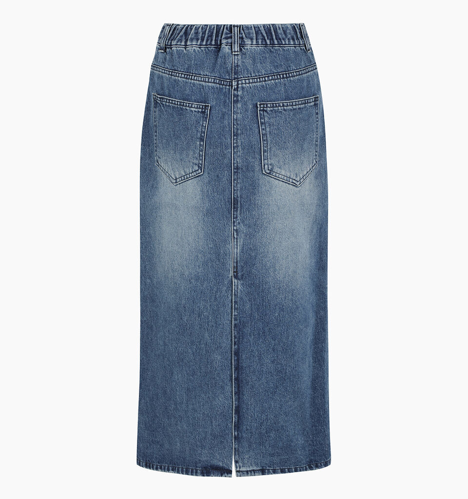 Blue long jean skirt - sisley k longuette skirts - Blue | Sisley K image number 3